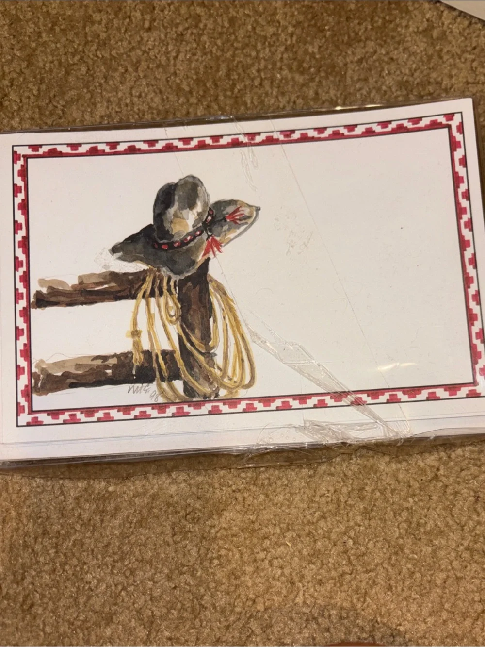 Western cowboy hat stationary Hat Illustration on Cards